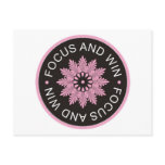 3 Word Quotes ~Focus And Win ~motivational Post Card