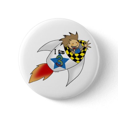 3 year old boy in a rocket button by jsoh