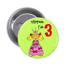 3 year old princess (blonde hair) button