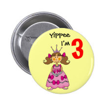 3 year old princess (brown hair) pins