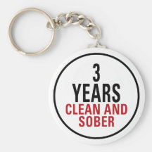 3 Years Clean and Sober Keychains