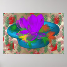 3D Abstract Flowers Poster