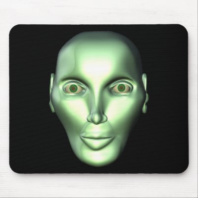 3D Alien Head Extraterrestrial Being Mousepad by modernjill