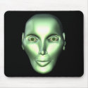 3D Alien Head Extraterrestrial Being Mousepad
