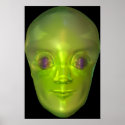 3D Alien Head Extraterrestrial Being Poster posters