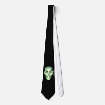 3D Alien Head Extraterrestrial Being Tie by modernjill