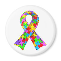 3D Autism awareness puzzle ribbon