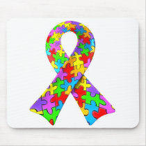 3D Autism awareness puzzle ribbon