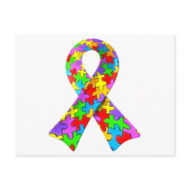 3D Autism awareness puzzle ribbon
