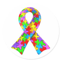 3D Autism awareness puzzle ribbon