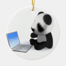 3d Baby Panda Laptop Christmas Tree Ornaments