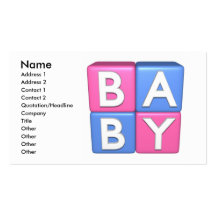 3D Baby Toy Blocks Business Cards