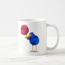 3d Blue Bird Rose Coffee Mug