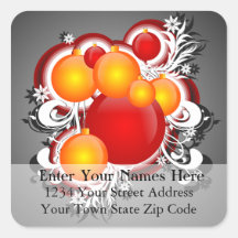 3D Christmas Ornaments Address Label Sticker