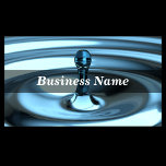 3D Closeup of Perfect Blue Water Drop Business Card Templates
