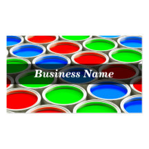 3D Coloured Paint Cans (Alternating RGB) Business Card
