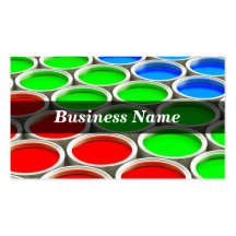 3D Coloured Paint Cans (RGB) Business Card Template