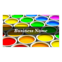 3D Coloured Paint Cans (Spectrum) Business Cards