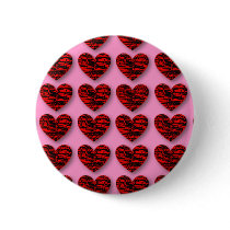 3d Crackle Hearts Pinback Button