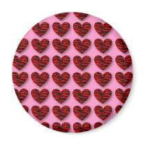 3d Crackle Hearts Refrigerator Magnet