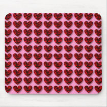 3d Crackle Hearts Mouse Pads
