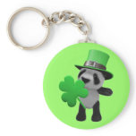 3d Cute Panda Leprechaun (editable) Keychains