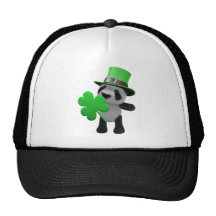 3d Cute Panda Leprechaun (editable) Mesh Hats