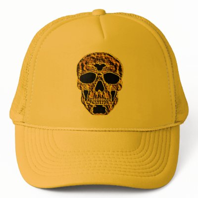 3D Gold Skull Trucker Hats by HalloweenSpirit