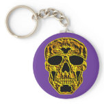 3D Gold Skull Key Chain