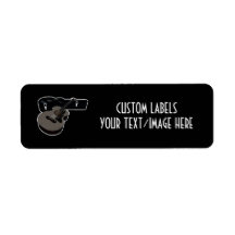3D Halftone Acoustic Guitar & Case Custom Return Address Label