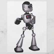 ♪♫♪ 3D Halftone Sci-Fi Robot Guy Dancing Full Color Flyer