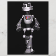 3D Halftone Sci-Fi Robot Guy Flyers