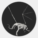 3D Halftone Skeleton Dragon 3 Round Sticker