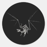 3D Halftone Skeleton Dragon 4 Sticker