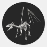 3D Halftone Skeleton Dragon 5 Stickers