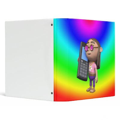 3d Hippy Mobile Phone 3 Ring Binders by hightees