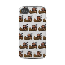 3d Indian Canoe (with editable background!) Tough Iphone 4 Covers