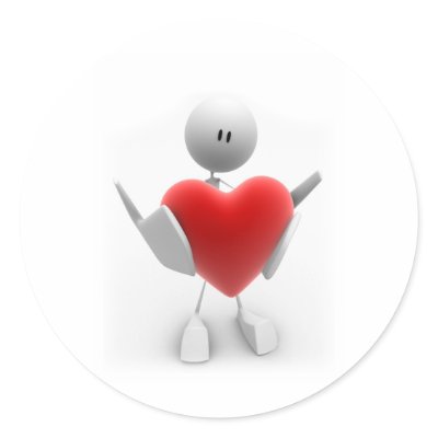 3d Love Autocolantes Em Formato Redondos by Jp_Design