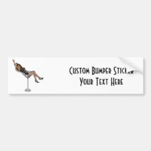 3D Martini Lady 1 Bumper Stickers