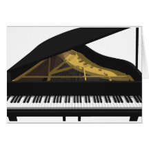 3D Model: Black Grand Piano: Greeting Card