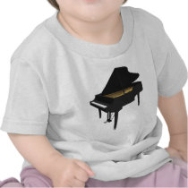 3D Model: Black Grand Piano: T Shirts