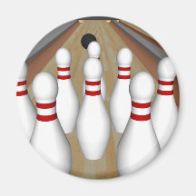 3D Model: Bowling Pins on Lane: Fridge Magnet