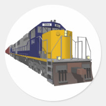 3D Model: Freight Train: Railroad: Round Sticker