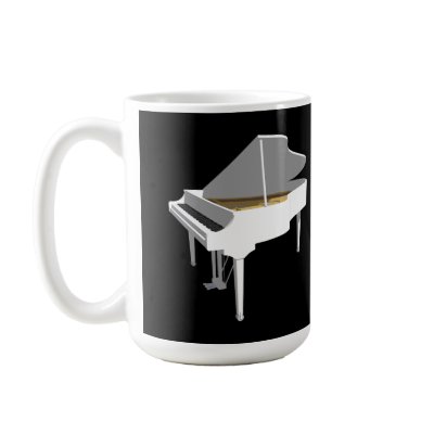 3D Model: White Grand Piano: Coffee Mug by spiritswitchboard