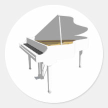 3D Model: White Grand Piano: Sticker