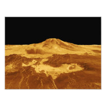 3D Perspective View of Maat Mons on Venus Art Photo