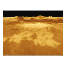 3D Perspective View of Sapas Mons on Venus Photo Art