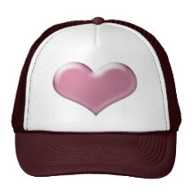 3D Pink Heart Design Mesh Hats