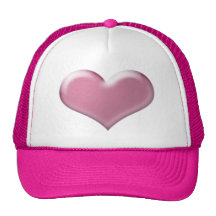 3D Pink Heart Mesh Hats