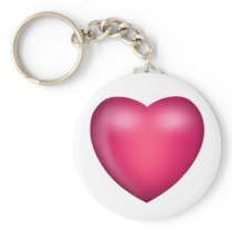 3D Pink Love Heart Key Chain